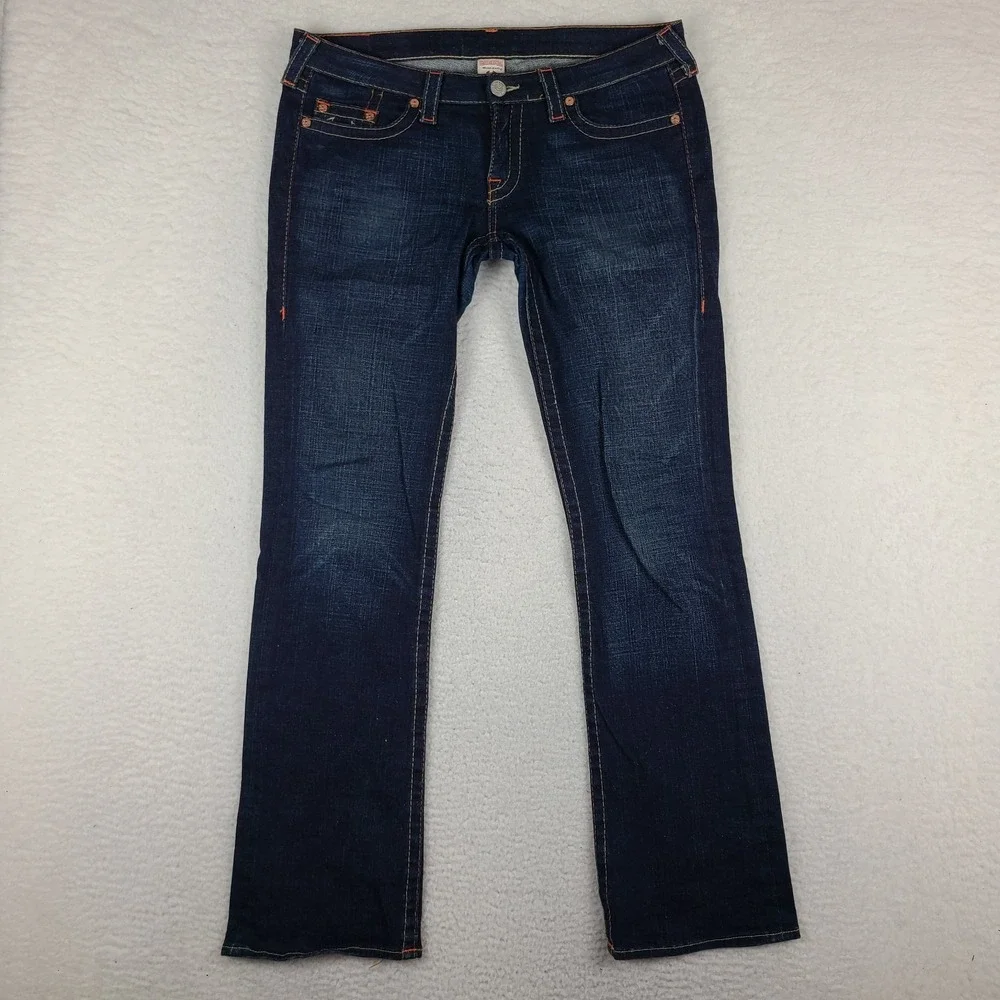 True Religion Jeans Womens 32x34 Blue Johnny Boot Cut Dark Wash Denim